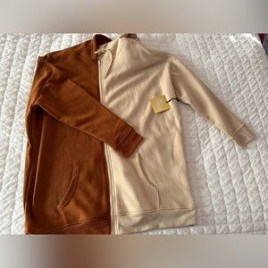 multicolored zip up jacket